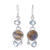 Labradorite and blue topaz dangle earrings, 'Love Orbit in Blue and Grey' - Blue Topaz and Labradorite Dangle Earrings from Thailand