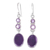 Amethyst dangle earrings, 'Asterism in Violet' - Amethyst and Sterling Silver Dangle Earrings