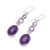 Amethyst dangle earrings, 'Asterism in Violet' - Amethyst and Sterling Silver Dangle Earrings