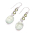 Prehnite and peridot dangle earrings, 'Asterism in Green' - Prehnite and Peridot Sterling Silver Dangle Earrings