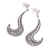 Sterling silver dangle earrings, 'Antique Curve' - Sterling Silver Oxidized Dangle Post Earrings