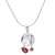 Tourmalinated quartz and garnet pendant necklace, 'Love Orbit in Grey' - Tourmalinated Quartz and Garnet Sterling Silver Necklace (image 2f) thumbail