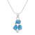 Apatite and blue topaz pendant necklace, 'Deep Ocean' - Freeform Neon Blue Apatite and Blue Topaz Pendant Necklace