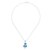 Apatite and blue topaz pendant necklace, 'Deep Ocean' - Freeform Neon Blue Apatite and Blue Topaz Pendant Necklace