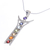 Collar con colgante de múltiples piedras preciosas - Collar diosa plata de ley chakras multipiedras