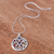 Multi-gemstone pendant necklace, 'Blossom Chakra' - High Polish Sterling Silver Gemstone Flower Pendant Necklace (image 2d) thumbail