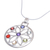 Multi-gemstone pendant necklace, 'Blossom Chakra' - High Polish Sterling Silver Gemstone Flower Pendant Necklace (image 2g) thumbail
