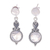 Rainbow moonstone dangle earrings, 'Nature's Lantern' - Rainbow Moonstone Cabochon Sterling Silver Dangle Earrings (image 2a) thumbail