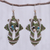 Macrame beaded dangle earrings, 'Morning Boho in Green' - Hand Made Macrame Bohemian Dangle Earrings (image 2) thumbail