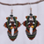 Macrame beaded dangle earrings, 'Morning Boho in Brown' - Hand Made Macrame Bohemian Dangle Earrings (image 2) thumbail