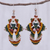 Macrame beaded dangle earrings, 'Morning Boho in Yellow' - Hand Made Macrame Bohemian Dangle Earrings (image 2) thumbail
