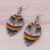 Macrame dangle earrings, 'Mini Boho in Multi' - Macrame and Bead Dangle Earrings (image 2b) thumbail