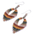 Macrame dangle earrings, 'Mini Boho in Multi' - Macrame and Bead Dangle Earrings (image 2c) thumbail