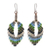 Macrame dangle earrings, 'Mini Boho in Blue-Green' - Macrame and Bead Dangle Earrings thumbail