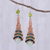 Beaded quartz dangle earrings, 'Raindrop in Green' - Quartz Macrame Beaded Dangle Earrings (image 2) thumbail