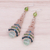 Beaded quartz dangle earrings, 'Raindrop in Green' - Quartz Macrame Beaded Dangle Earrings (image 2b) thumbail