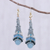 Ohrringe mit Perlen aus Quarz und Achat - Quarz- und Achat-Makramee-Perlen-Ohrhänger
