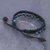 Serpentine beaded macrame bracelet, 'Dear Friend in Black' - Macrame and Serpentine Beaded Bracelet (image 2b) thumbail
