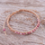 Rhodonite beaded macrame bracelet, 'Delirious in Pink' - Rhodonite Beaded Macrame Sliding Knot Bracelet (image 2) thumbail