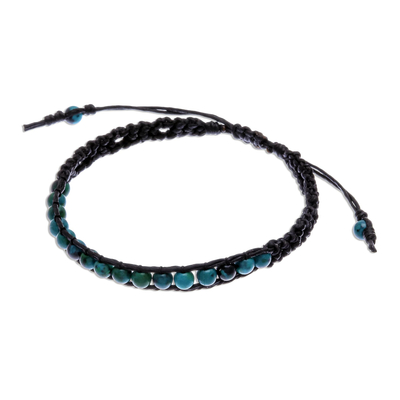 Serpentine Beaded Macrame Sliding Knot Bracelet - Delirious in Black ...