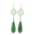 Chalcedony and quartz dangle earrings, 'Easy Being Green' - Green Chalcedony and Quartz Dangle Earrings