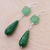 Chalcedony and quartz dangle earrings, 'Easy Being Green' - Green Chalcedony and Quartz Dangle Earrings (image 2b) thumbail