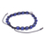 Armband aus Lapislazuli und rhodinierten Messingperlen - Lapislazuli-Perlenarmband mit rhodiniertem Totenkopf