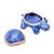 Celadon ceramic decorative box, 'Blue Turtle' - Handmade Celadon Ceramic Turtle Decorative Box