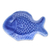 Celadon ceramic serving plate, 'Mae Ping Fish in Blue' - Blue Celadon Ceramic Fish Serving Plate