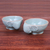 Seladon-Keramikschalen, (Paar) - Seladonschalen mit Aqua-Elefanten-Motiv (Paar)