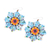 Pendientes colgantes con cuentas de cristal - Aretes colgantes florales geométricos con cuentas de semillas de vidrio