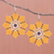 Glass beaded dangle earrings, 'Floral Geometry in Orange' - Glass Seed Bead Geometric Floral Dangle Earrings (image 2) thumbail