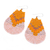 Pendientes colgantes con cuentas de cristal - Aretes colgantes con cuentas de vidrio naranja y crema