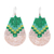 Ohrhänger aus Glasperlen - Grüne und cremefarbene Glasperlen-Ohrringe