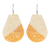 Glass beaded dangle earrings, 'Thai Moon in Gold' - Metallic Gold and Cream Glass Beaded Dangle Earrings thumbail
