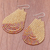 Glass beaded dangle earrings, 'Thai Moon in Gold' - Metallic Gold and Cream Glass Beaded Dangle Earrings (image 2b) thumbail