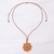 Beaded pendant necklace, 'Eight Petals in Yellow' - Hand Strung Glass Beaded Pendant Necklace (image 2b) thumbail