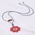 Beaded pendant necklace, 'Eight Petals in Pink' - Hand Strung Glass Beaded Pendant Necklace (image 2d) thumbail