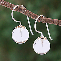 Featured review for Quartz drop earrings, Luna in White