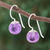 Amethyst drop earrings, 'Luna in Violet' - Amethyst Sterling Silver Drop Earrings