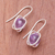 Amethyst drop earrings, 'Violet Galaxy' - Sterling Silver Caged Amethyst Bead Drop Earrings (image 2b) thumbail