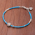 Howlite beaded bracelet, 'Beneath the Sea' - Blue Howlite and Karen Silver Beaded Bracelet (image 2b) thumbail