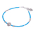Howlite beaded bracelet, 'Beneath the Sea' - Blue Howlite and Karen Silver Beaded Bracelet (image 2e) thumbail