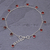 Garnet charm bracelet, 'Yearning' - Sterling Chain Bracelet with Garnet Charms (image 2b) thumbail