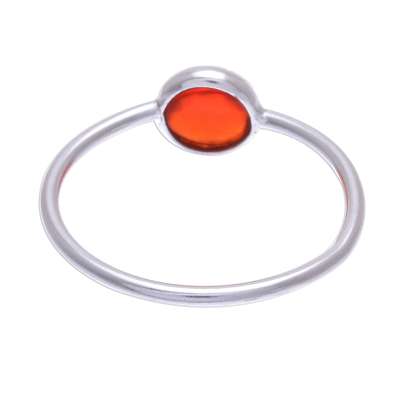 Karneol-Solitärring - Schlichter Ring aus Sterlingsilber und Karneol