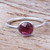 Garnet solitaire ring, 'Precious One' - Artisan Crafted Garnet Solitaire Ring (image 2b) thumbail