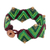 Macrame wristband bracelet, 'Forest Fun in Green' - Green Macrame Waxed Cord Wristband Bracelet (image 2d) thumbail