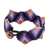 Macrame wristband bracelet, 'Forest Fun in Purple' - Purple Macrame Waxed Cord Wristband Bracelet