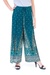 Rayon wrap pants, 'Summer Chill in Teal' - Artisan Made Rayon Wrap Paisley Floral Wrap Pants (image 2b) thumbail