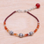 Carnelian beaded cord bracelet, 'Sunny Days Ahead' - Carnelian Beaded Cord Bracelet with Karen Silver Beads (image 2) thumbail